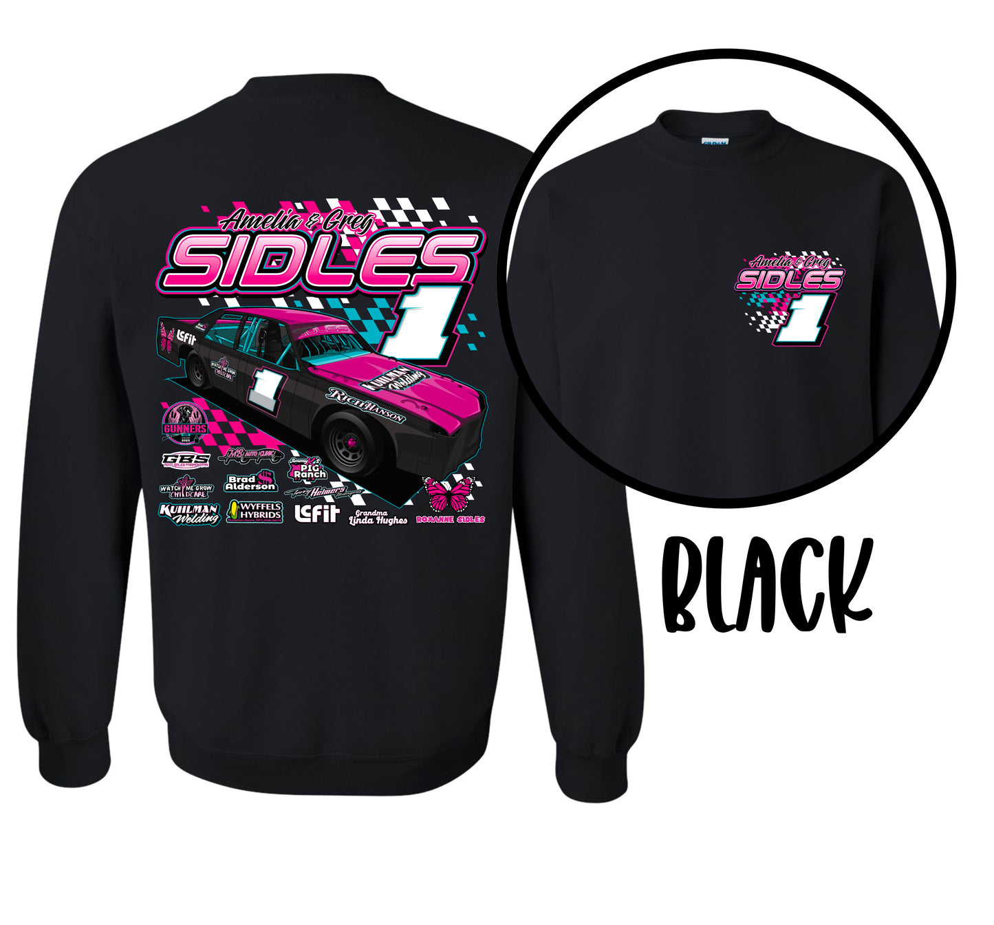 SIDLES RACING. CREWNECK.
