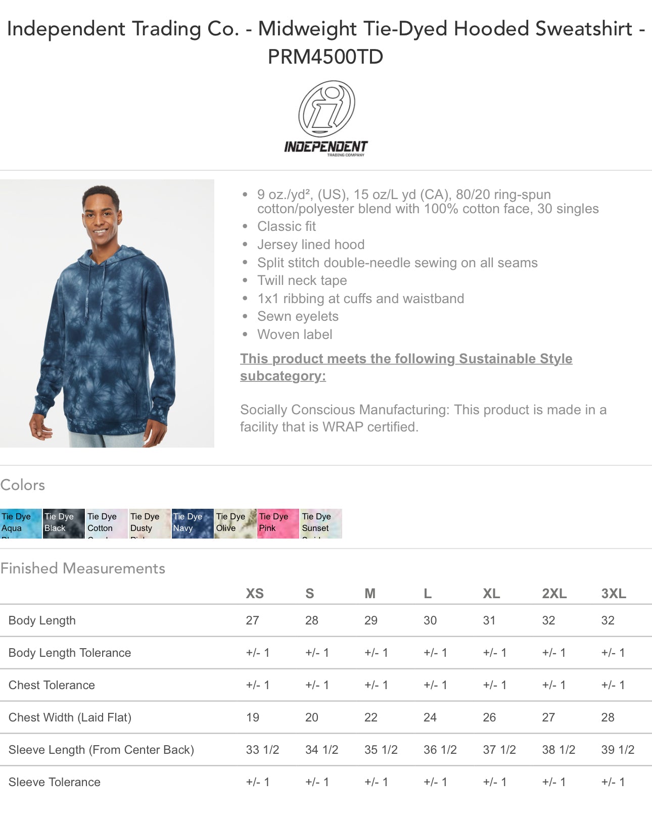 SIDLES RACING. TIE DYE HOODIE/CREW.