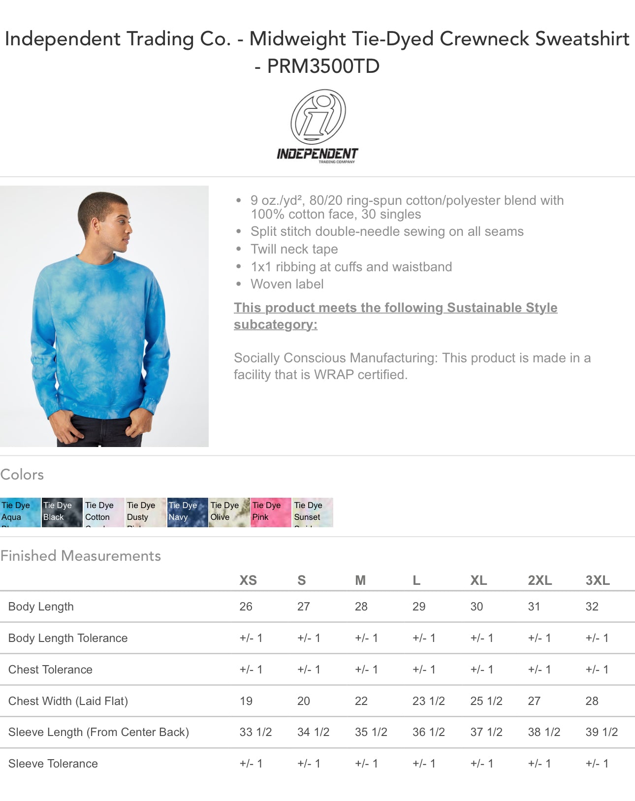 SIDLES RACING. TIE DYE HOODIE/CREW.