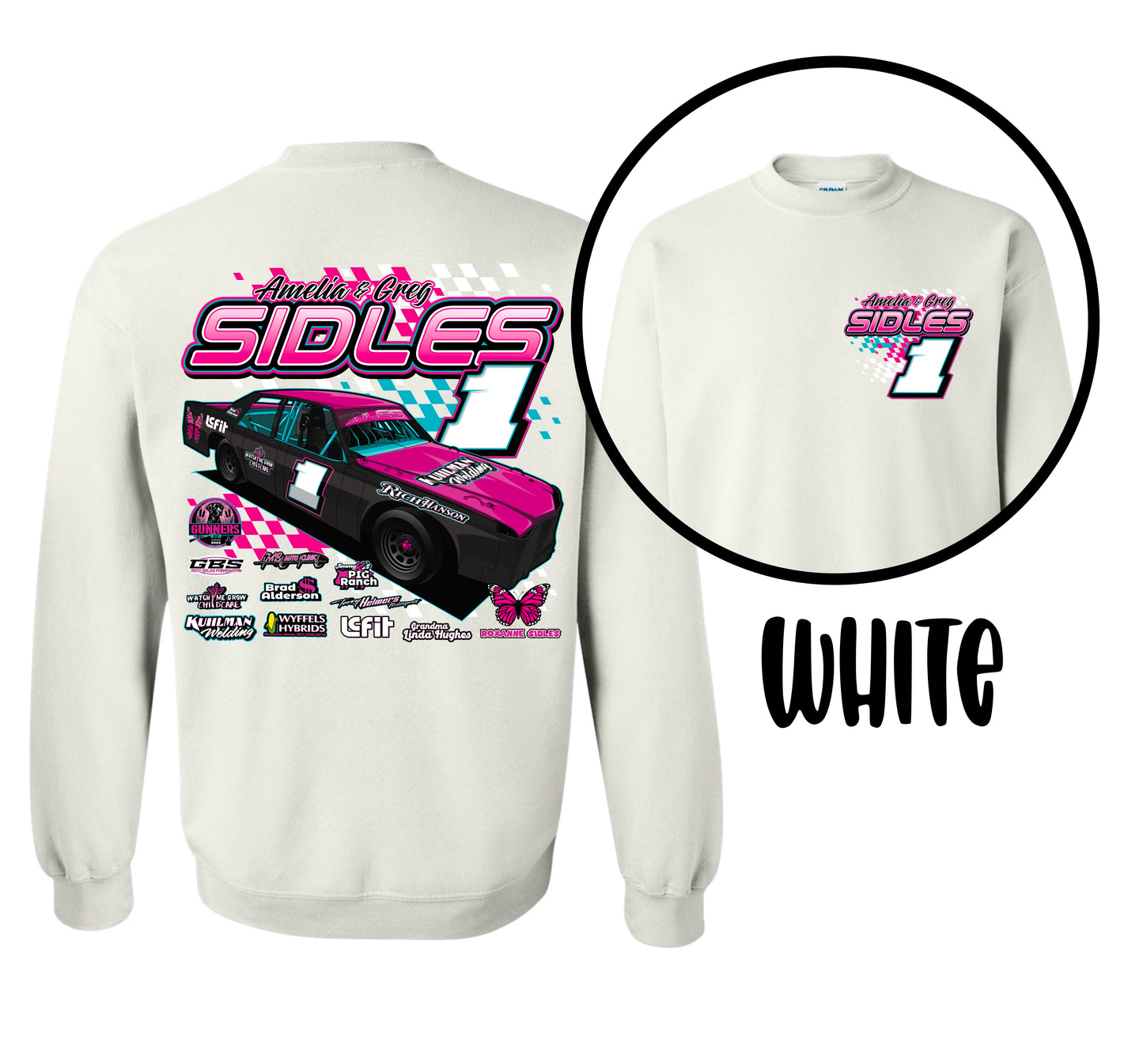 SIDLES RACING. CREWNECK.
