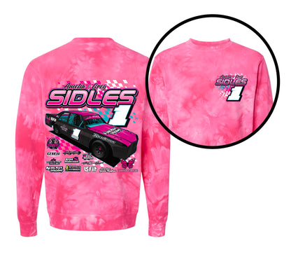 SIDLES RACING. TIE DYE HOODIE/CREW.
