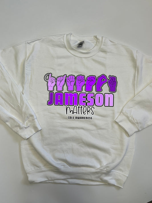 YOUTH. LONG SLEEVE TSHIRT. JAMESON MATTERS. PREORDER.