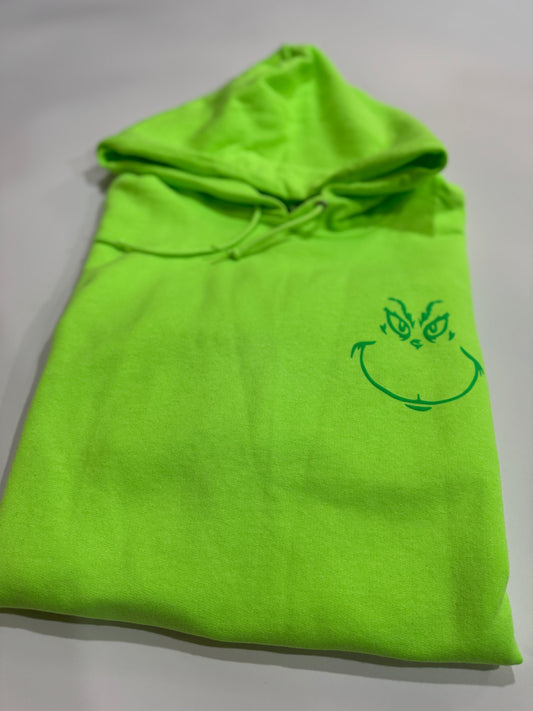 LG HOODIE. MEAN ONE. LIME GREEN.