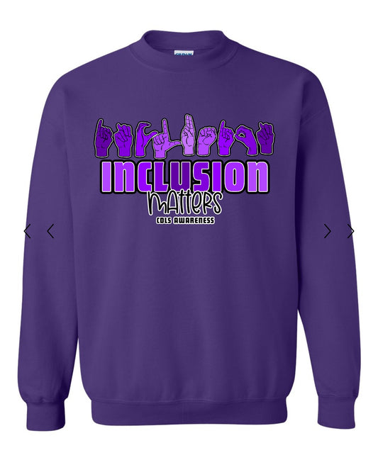 YOUTH. CREWNECK. INCLUSION MATTERS. PREORDER.